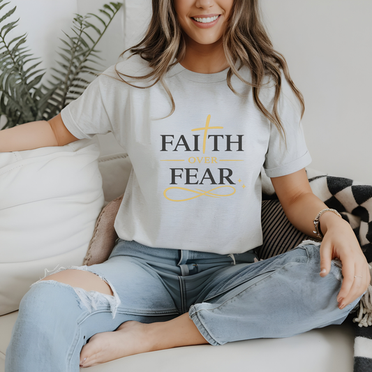 Faith Over Fear T-Shirt | Christian Inspirational Graphic Tee for Women