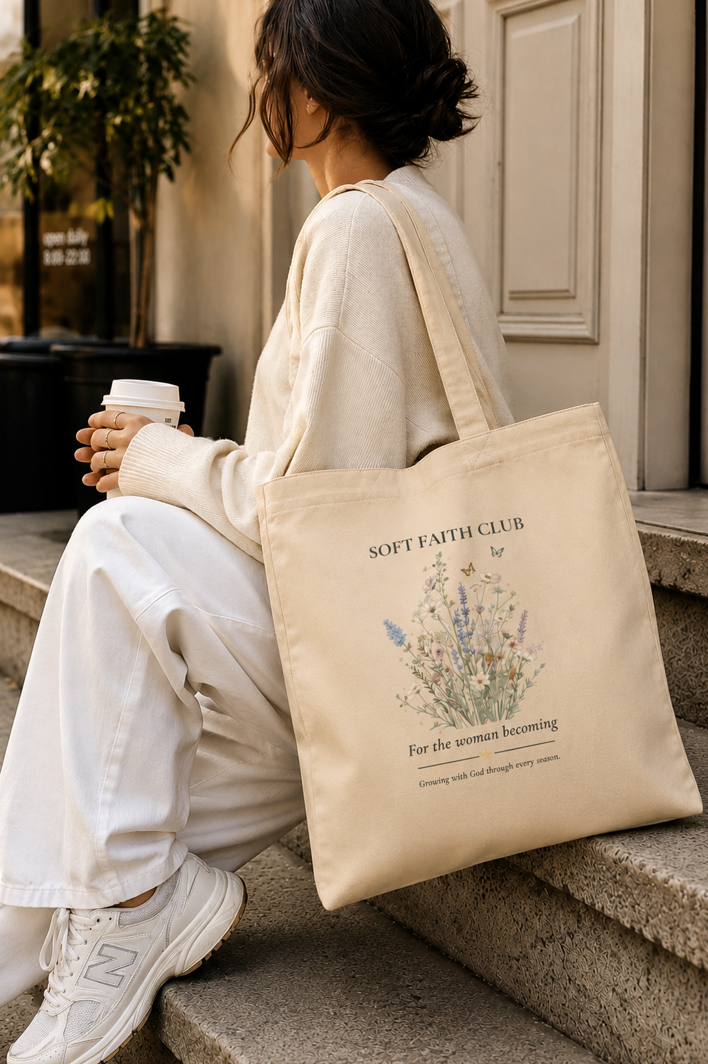 Soft Faith Club Wildflower Tote Bag | For the Woman Becoming
