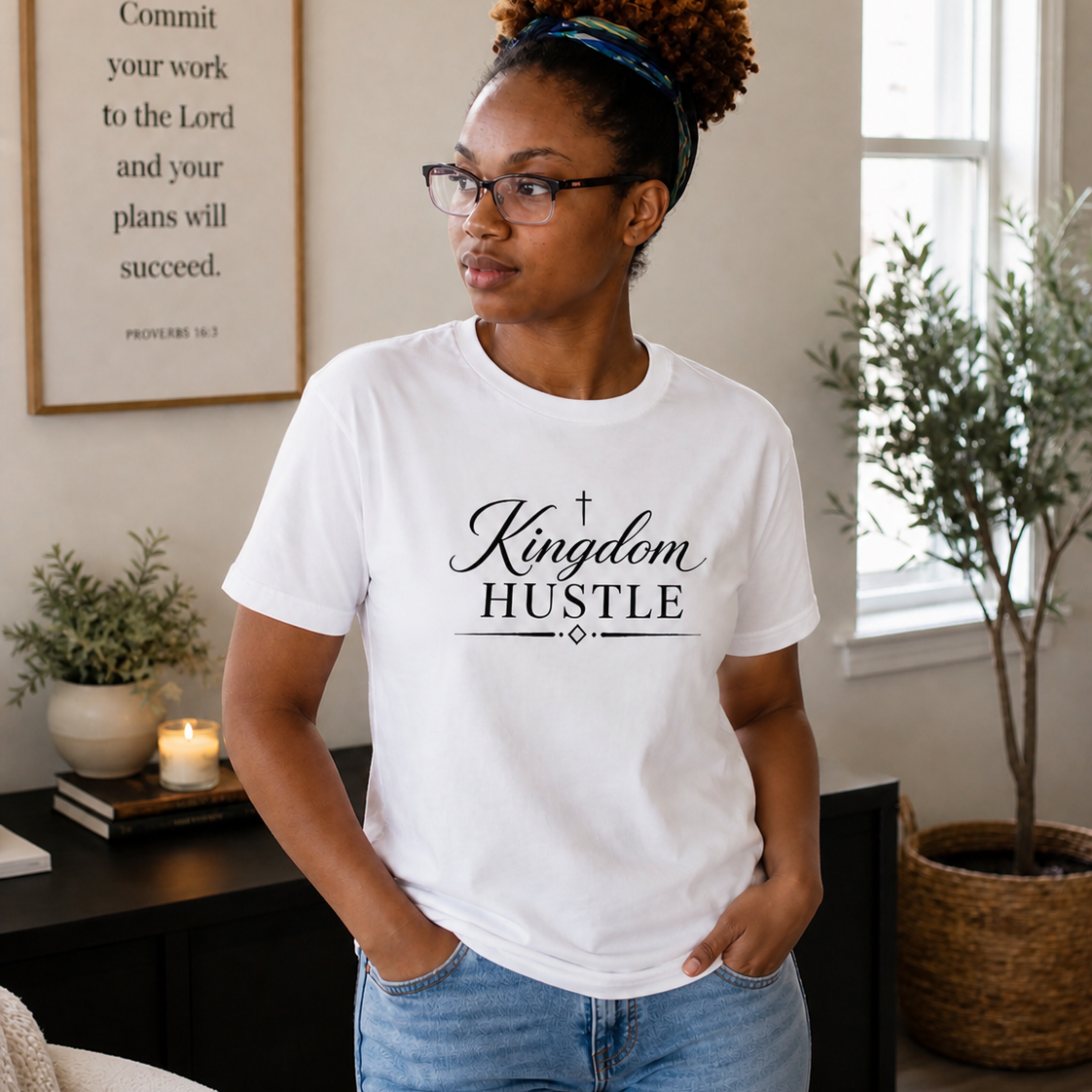 Kingdom Hustle T-Shirt | Faith-Based Christian Entrepreneur Tee | Purpose-Driven Apparel for Women