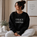 Grace Over Grind Sweatshirt | Faith-Based Minimalist Christian Crewneck | Soft Feminine Christian Apparel